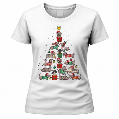 Dachshund Christmas Tree Wiener Dog Lover Christmas Women's T-Shirt