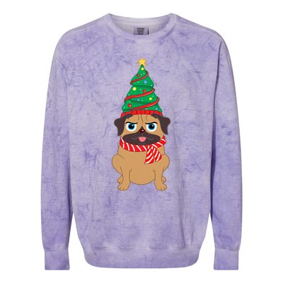 Decorated Christmas Tree Snuggle Colorblast Crewneck Sweatshirt