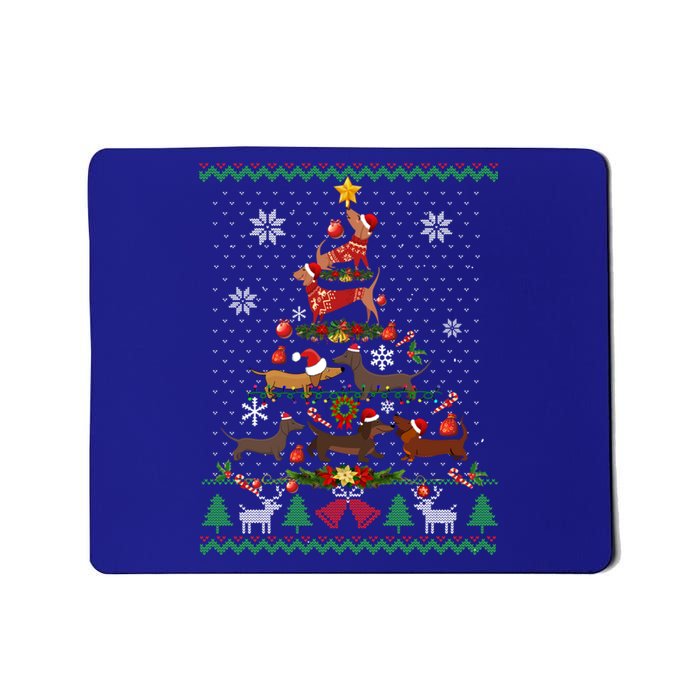 Dachshund Christmas Tree Ugly Sweater Doxie Santa Ornats Gift Mousepad