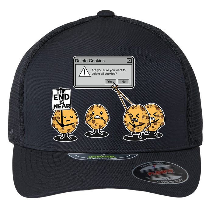 Deleting Cookies The End Is Near Funny Flexfit Unipanel Trucker Cap