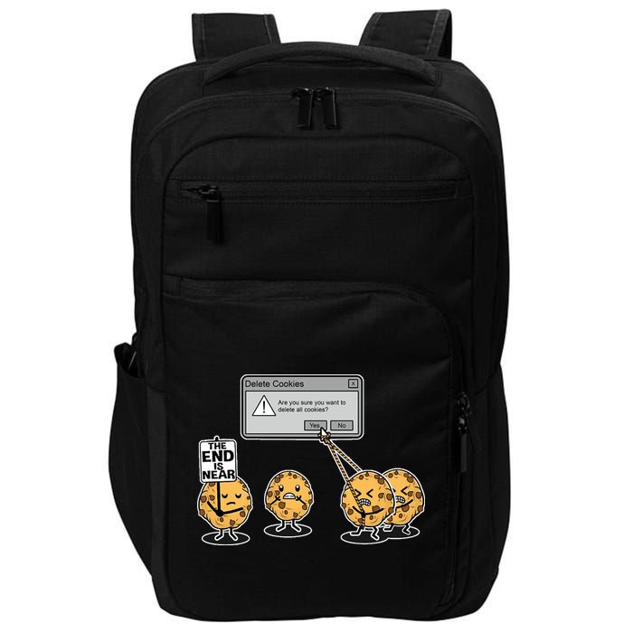 Deleting Cookies The End Is Near Funny Impact Tech Backpack