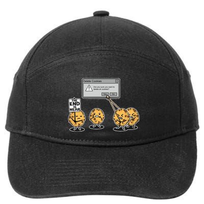 Deleting Cookies The End Is Near Funny 7-Panel Snapback Hat