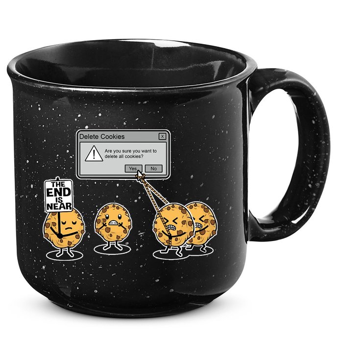 Deleting Cookies The End Is Near Funny 15oz Campfire Ceramic Mug