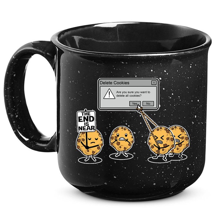 Deleting Cookies The End Is Near Funny 15oz Campfire Ceramic Mug