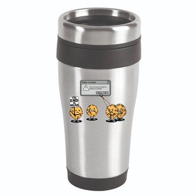 Deleting Cookies The End Is Near Funny 16oz Travel Tumbler
