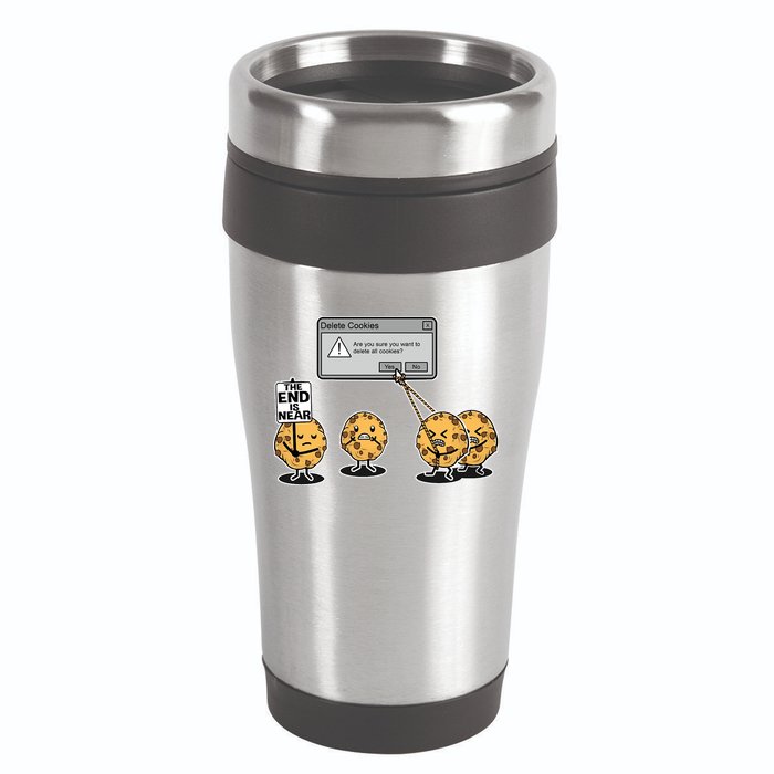 Deleting Cookies The End Is Near Funny 16oz Travel Tumbler