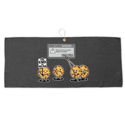 Deleting Cookies The End Is Near Funny Large Microfiber Waffle Golf Towel