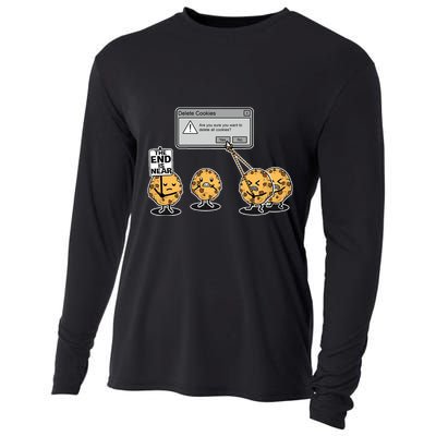 Deleting Cookies The End Is Near Funny Cooling Performance Long Sleeve Crew