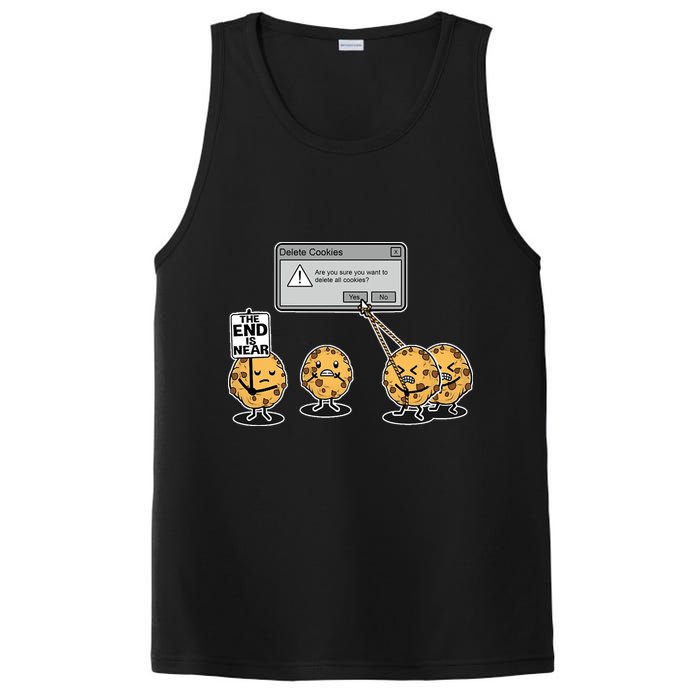 Deleting Cookies The End Is Near Funny PosiCharge Competitor Tank
