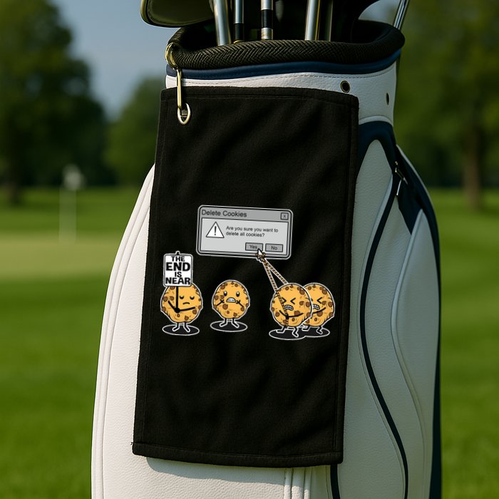 Deleting Cookies The End Is Near Funny Golf Towel