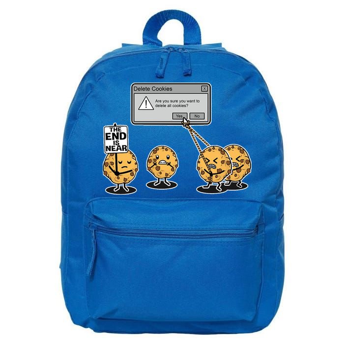 Deleting Cookies The End Is Near Funny 16 in Basic Backpack