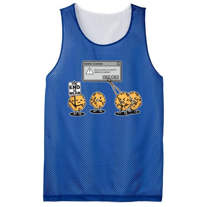 Deleting Cookies The End Is Near Funny Mesh Reversible Basketball Jersey Tank