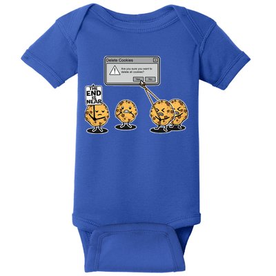 Deleting Cookies The End Is Near Funny Baby Bodysuit