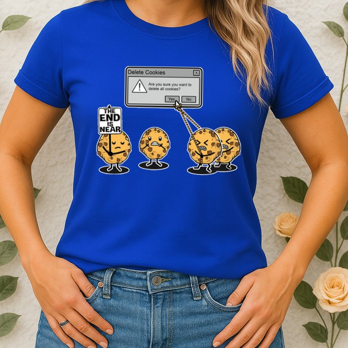 Deleting Cookies The End Is Near Funny Womens T-Shirt