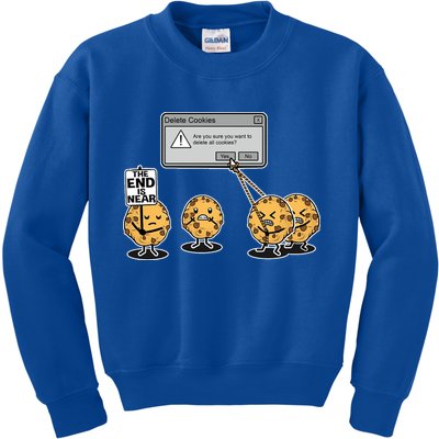 Deleting Cookies The End Is Near Funny Kids Sweatshirt