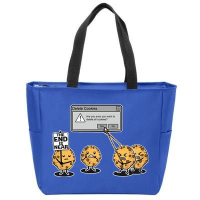 Deleting Cookies The End Is Near Funny Zip Tote Bag