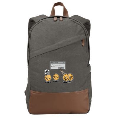 Deleting Cookies The End Is Near Funny Cotton Canvas Backpack