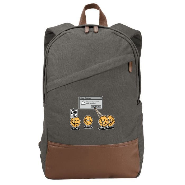Deleting Cookies The End Is Near Funny Cotton Canvas Backpack