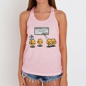 Deleting Cookies The End Is Near Funny Women's Knotted Racerback Tank