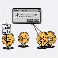 Deleting Cookies The End Is Near Funny Garment-Dyed Sweatshirt