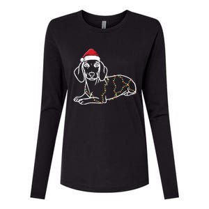 Dachshund Christmas Tree Lights Xmas Cute Dog Doxie Puppy Cool Gift Womens Cotton Relaxed Long Sleeve T-Shirt