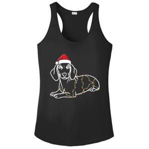 Dachshund Christmas Tree Lights Xmas Cute Dog Doxie Puppy Cool Gift Ladies PosiCharge Competitor Racerback Tank