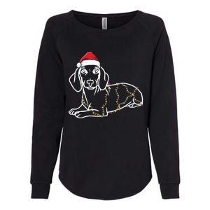 Dachshund Christmas Tree Lights Xmas Cute Dog Doxie Puppy Cool Gift Womens California Wash Sweatshirt