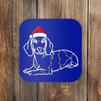 Dachshund Christmas Tree Lights Xmas Cute Dog Doxie Puppy Cool Gift Coaster