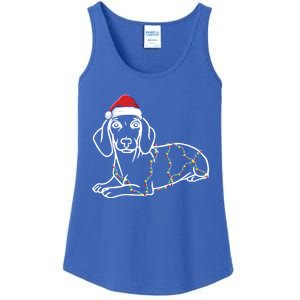 Dachshund Christmas Tree Lights Xmas Cute Dog Doxie Puppy Cool Gift Ladies Essential Tank