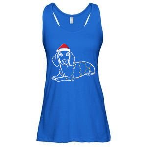 Dachshund Christmas Tree Lights Xmas Cute Dog Doxie Puppy Cool Gift Ladies Essential Flowy Tank