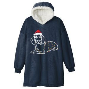 Dachshund Christmas Tree Lights Xmas Cute Dog Doxie Puppy Cool Gift Hooded Wearable Blanket