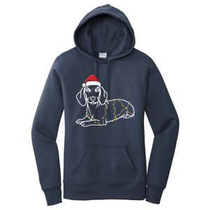 Dachshund Christmas Tree Lights Xmas Cute Dog Doxie Puppy Cool Gift Women's Pullover Hoodie