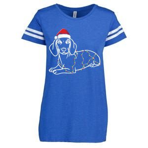 Dachshund Christmas Tree Lights Xmas Cute Dog Doxie Puppy Cool Gift Enza Ladies Jersey Football T-Shirt