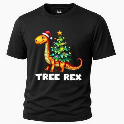 Dinosaur Christmas Tree Rex Pajamas Xmas Lights Performance Shirt