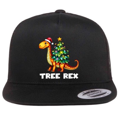 Dinosaur Christmas Tree Rex Pajamas Xmas Lights Flatbill Hat