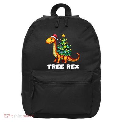 Dinosaur Christmas Tree Rex Pajamas Xmas Lights 16 in Basic Backpack