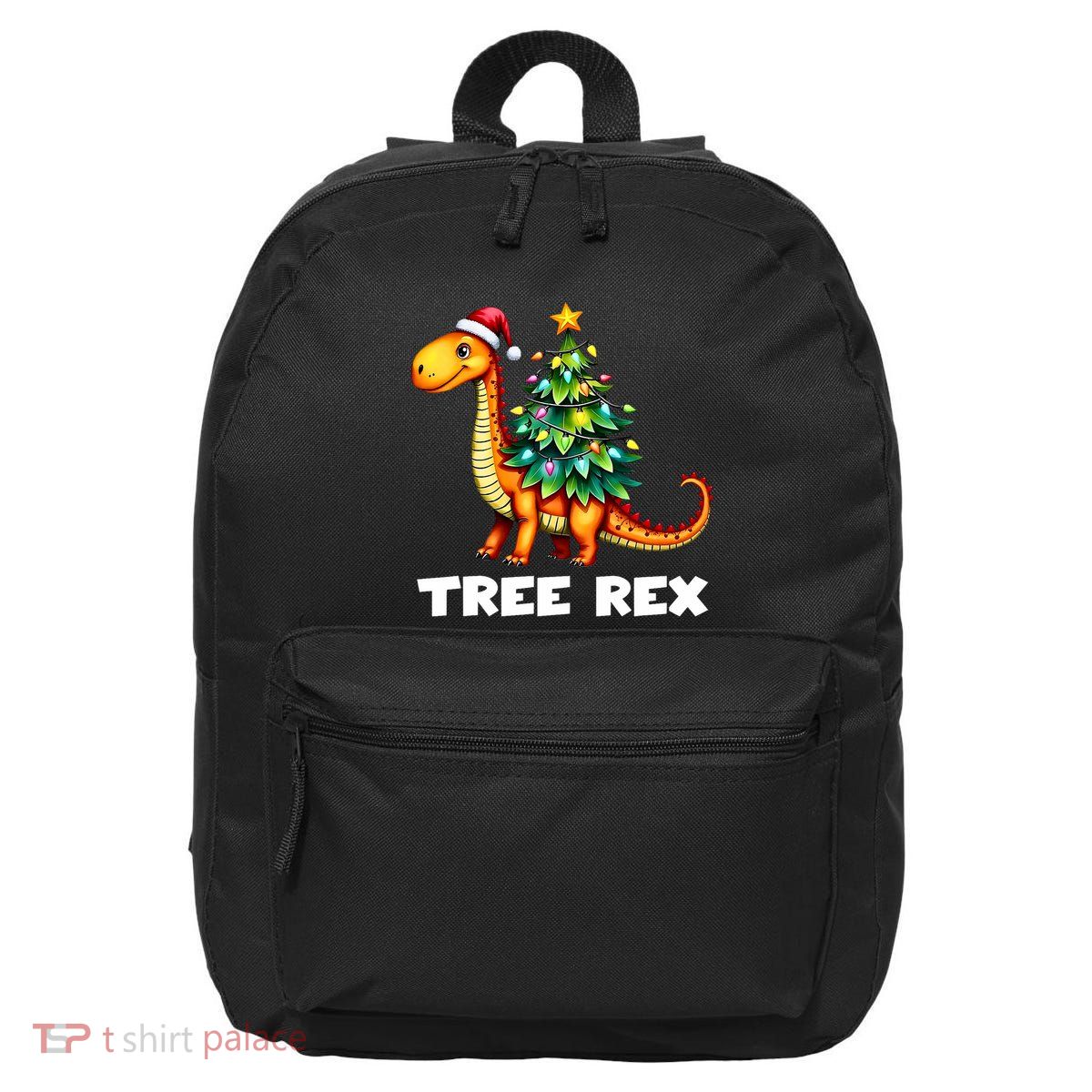 Dinosaur Christmas Tree Rex Pajamas Xmas Lights 16 in Basic Backpack
