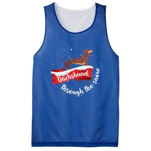 Dachshund Christmas Through The Snow Dog Lover Gift Funny Gift Mesh Reversible Basketball Jersey Tank