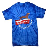 Dachshund Christmas Through The Snow Dog Lover Gift Funny Gift Tie-Dye T-Shirt