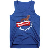 Dachshund Christmas Through The Snow Dog Lover Gift Funny Gift Tank Top