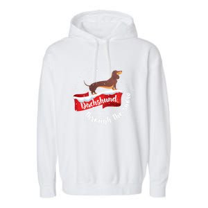 Dachshund Christmas Through The Snow Dog Lover Gift Funny Gift Garment-Dyed Fleece Hoodie