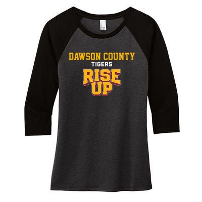 Dawson County Tigers Rise Up Hs Women's Tri-Blend 3/4-Sleeve Raglan Shirt