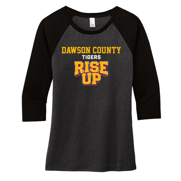 Dawson County Tigers Rise Up Hs Women's Tri-Blend 3/4-Sleeve Raglan Shirt