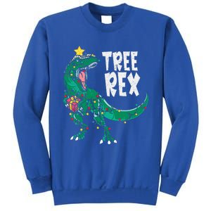 Dinosaur Christmas Tree Rex Pajamas Xmas Lights  Sweatshirt