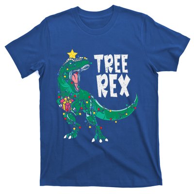 Dinosaur Christmas Tree Rex Pajamas Xmas Lights  T-Shirt