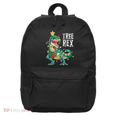 Dinosaur Christmas Tree Rex Pajamas Xmas Lights 16 in Basic Backpack