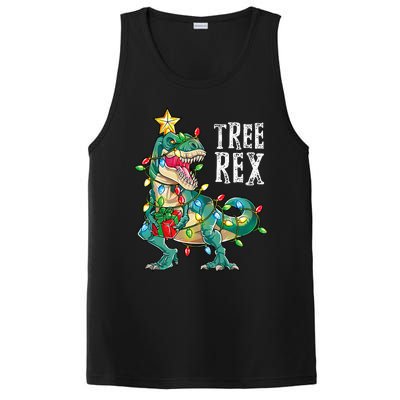 Dinosaur Christmas Tree Rex Pajamas Xmas Lights PosiCharge Competitor Tank