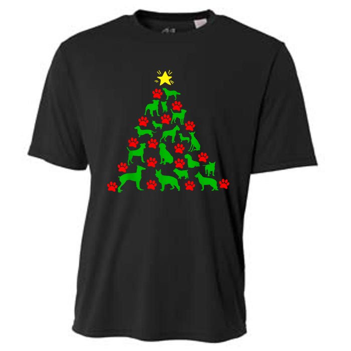 Dog Christmas Tree Dog Christmas Cooling Performance Crew T-Shirt