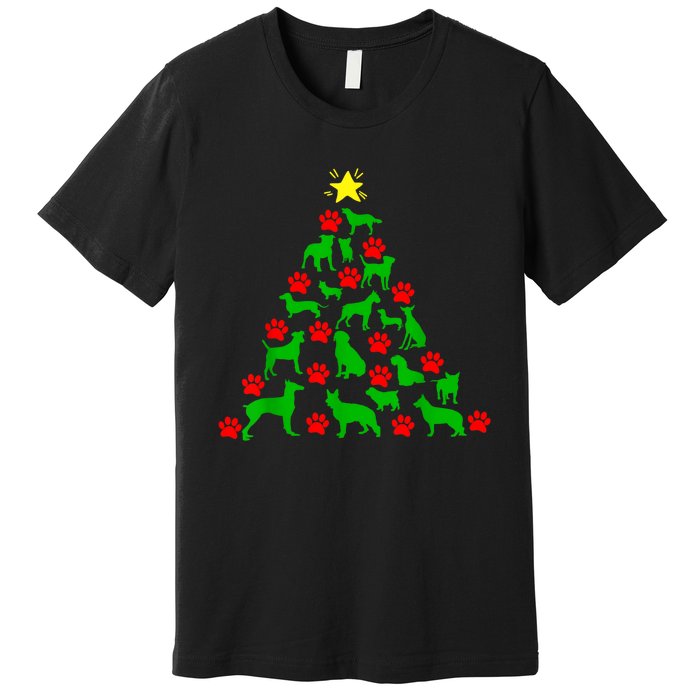 Dog Christmas Tree Dog Christmas Premium T-Shirt