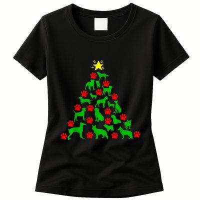 Dog Christmas Tree Dog Christmas Womens T-Shirt